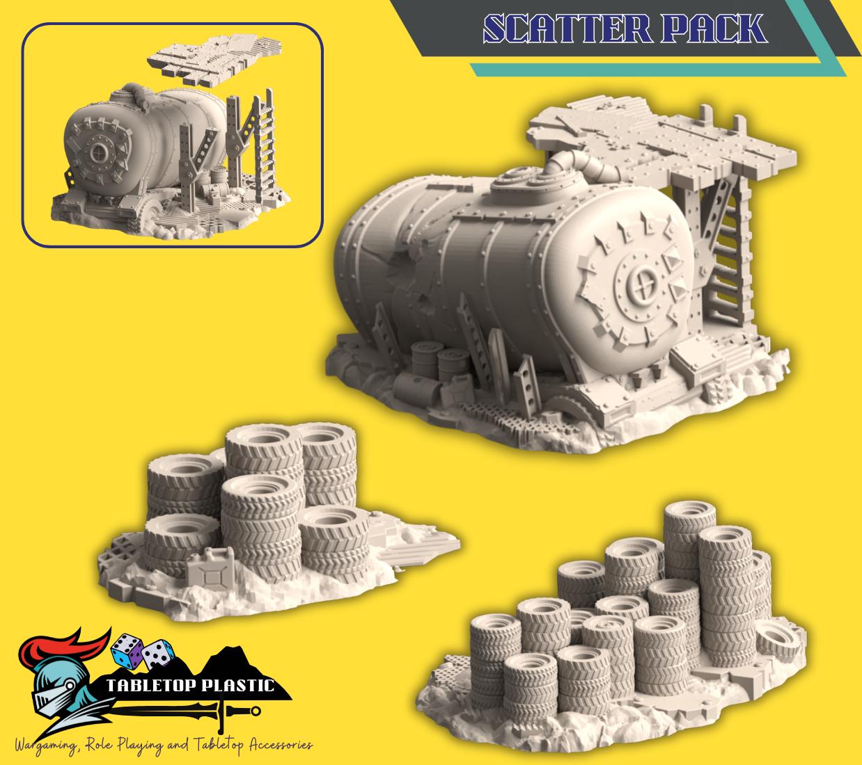 10mm Wasteland Junkyard Fortifications Terrain: Warpzel-1A “No Git’s Land” Full Set