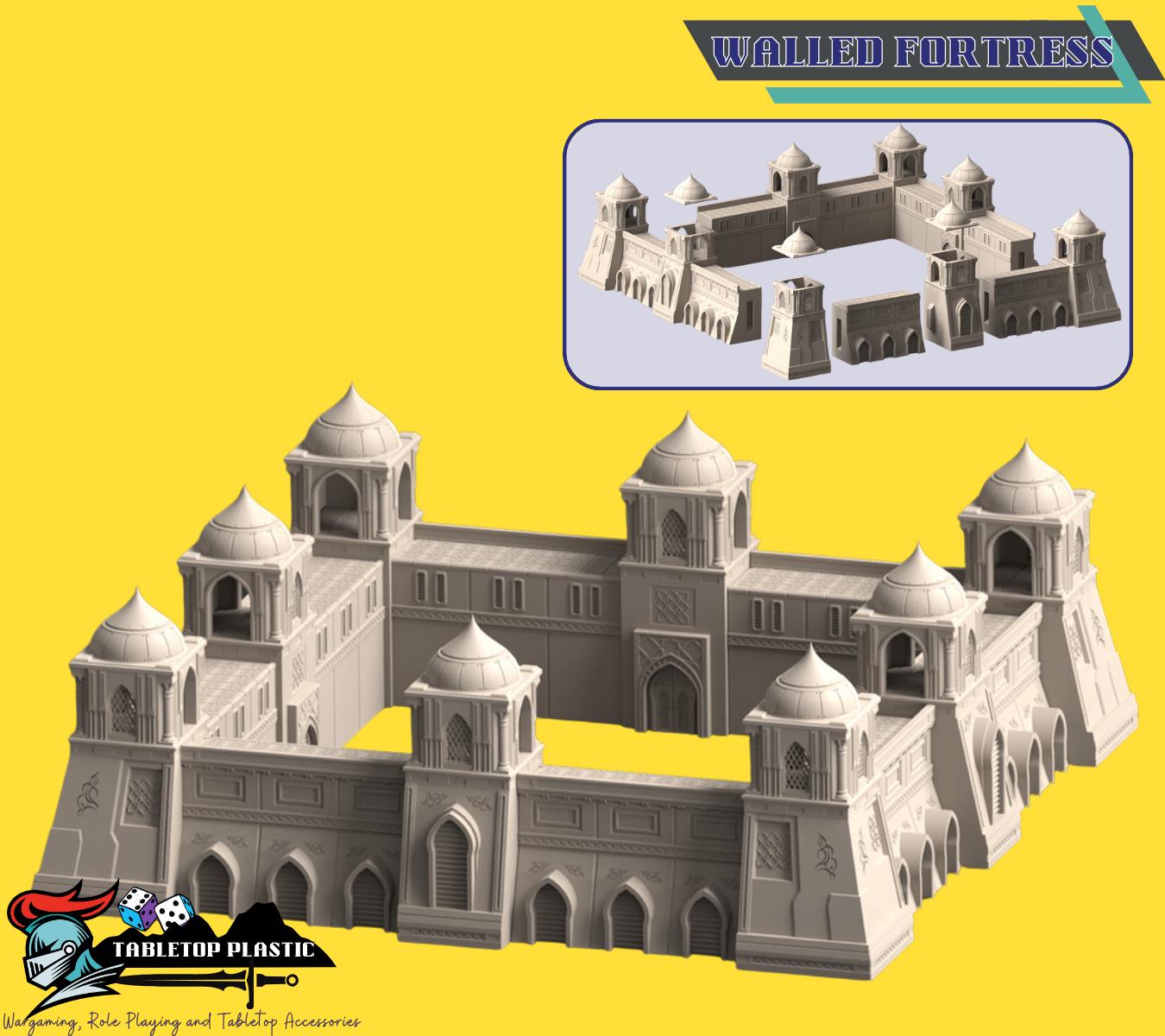 Desert Fortress City Terrain – 10mm-12mm Tabletop Oasis Scenery Set