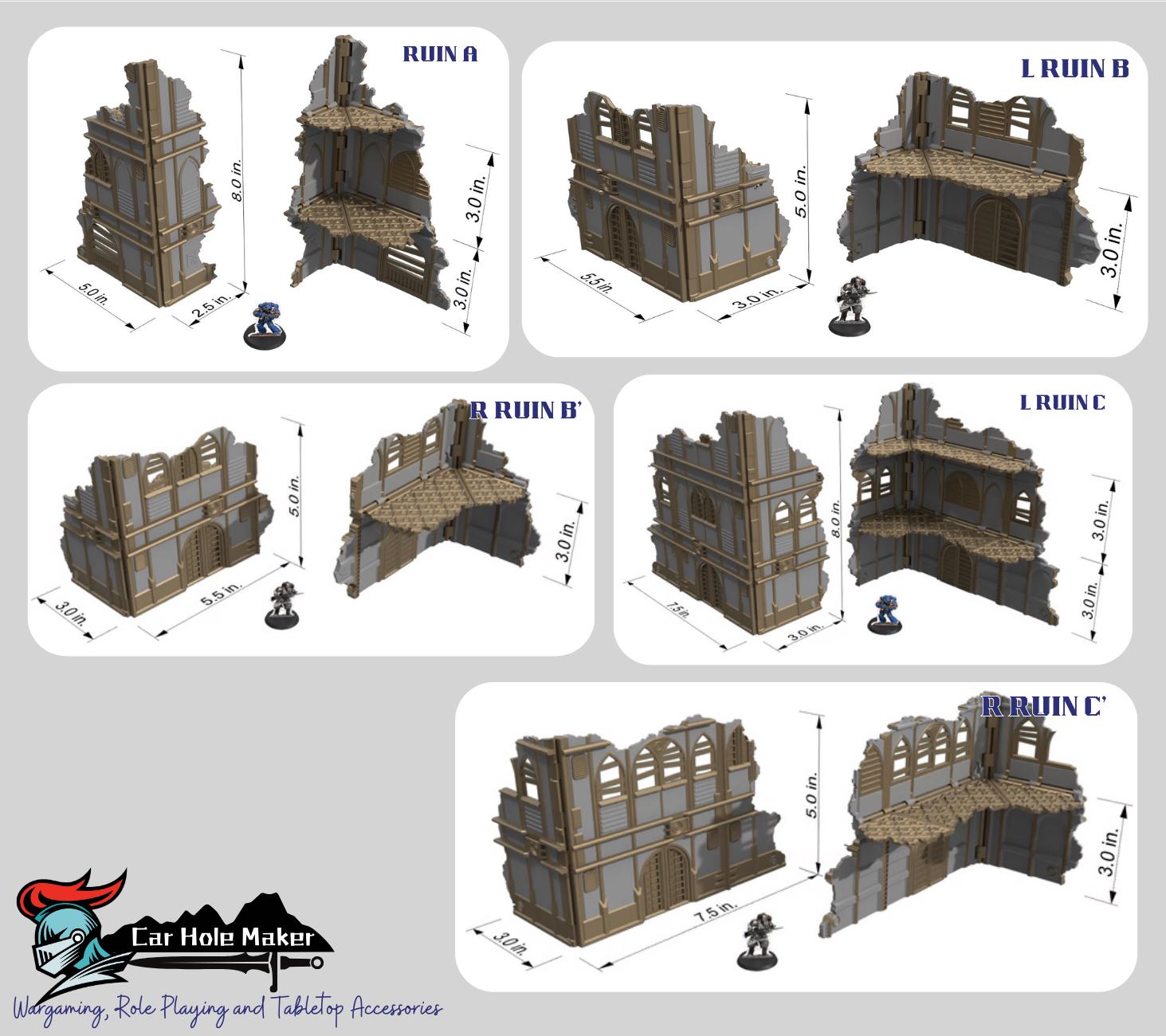 Foldable Wargaming Terrain: Modular Sci-Fi Ruins - Grimdark Chapter Approved