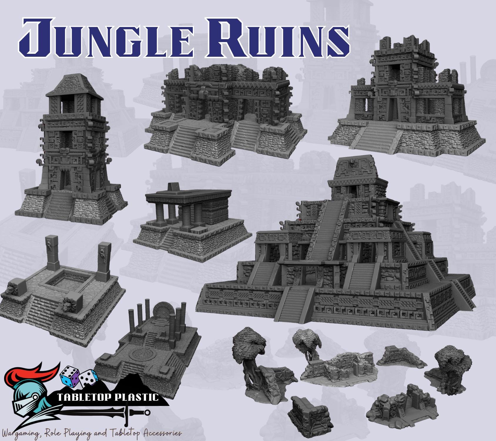 Jungle Ruins Terrain Set | Mesoamerican Temples, Spawning Pool, Portal & Ziggurat for Seraphon/Lizardmen