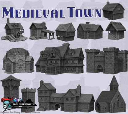 Medieval Farm Terrain Set | Windmill, Barns, Manger & Granary (28mm Rural)