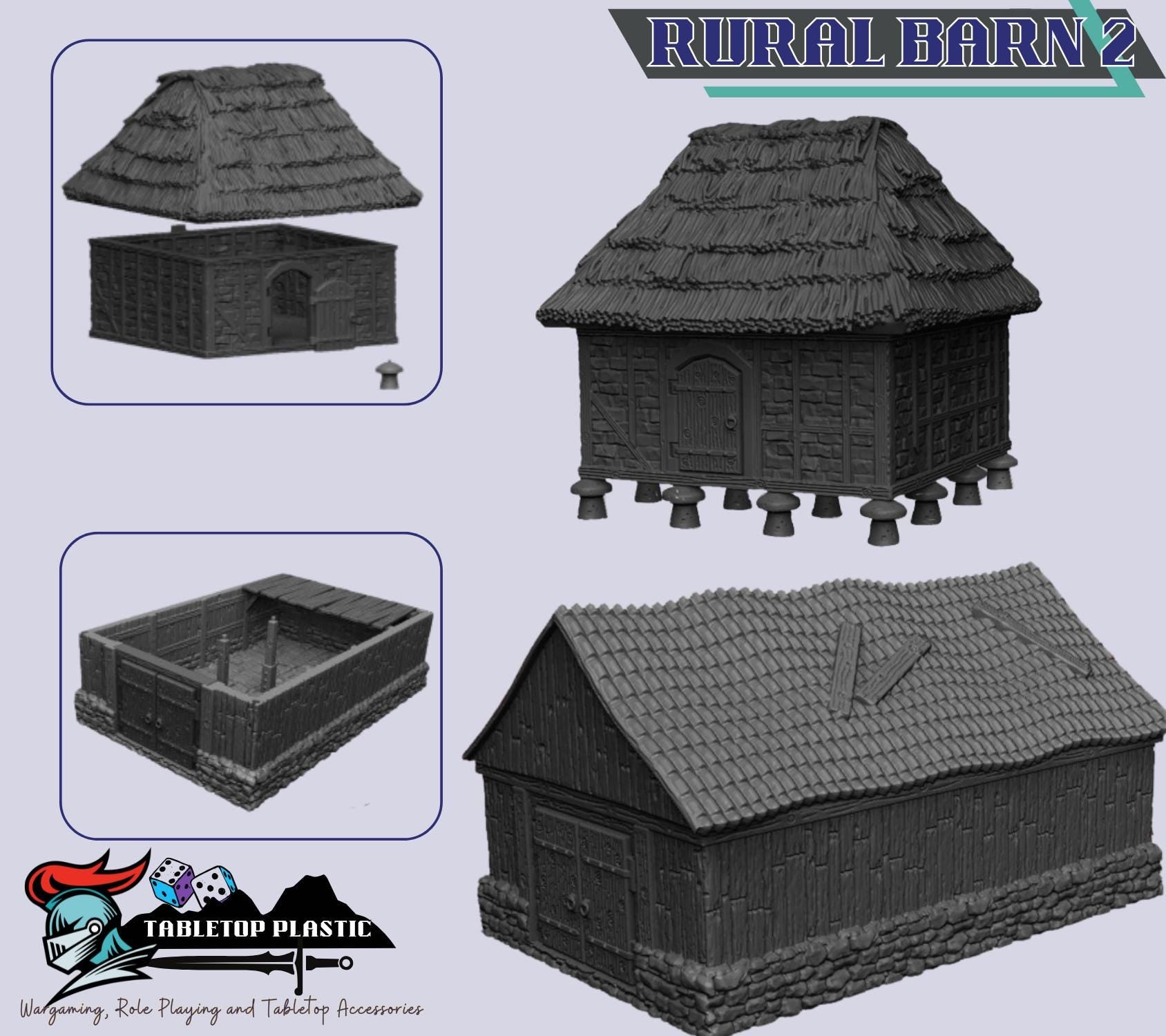 Medieval Farm Terrain Set | Windmill, Barns, Manger & Granary (28mm Rural)