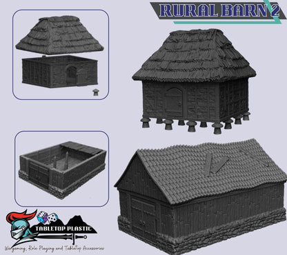 Medieval Farm Terrain Set | Windmill, Barns, Manger & Granary (28mm Rural)