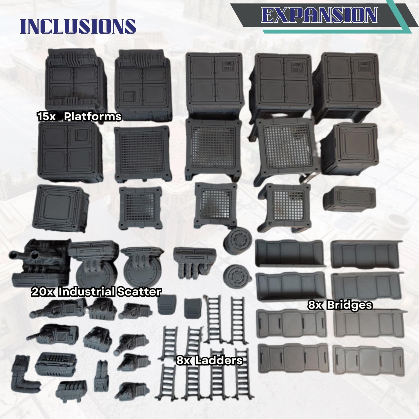 Industrial Terrain Set: Modular 28mm Wargame Scenery