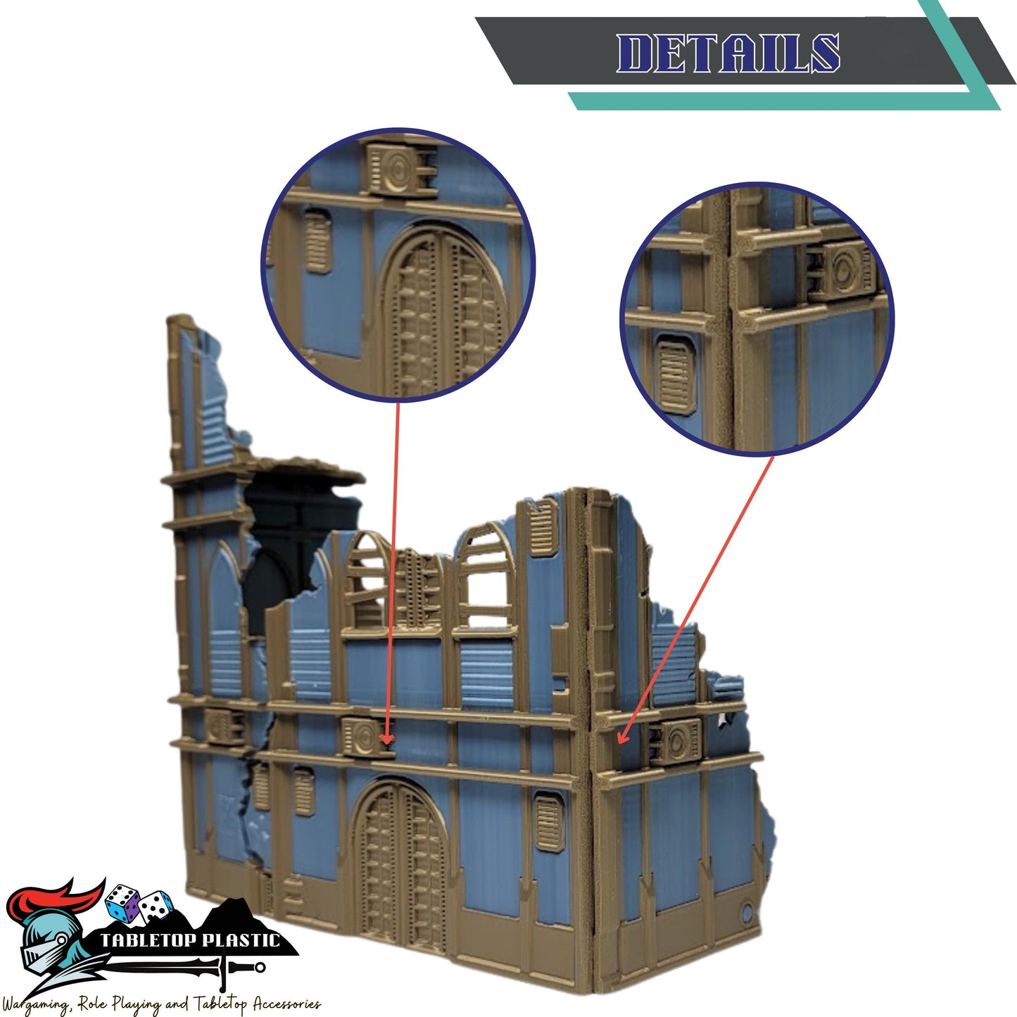 Foldable Gothic Ruins Terrain Set: Grimdark Tournament Ready