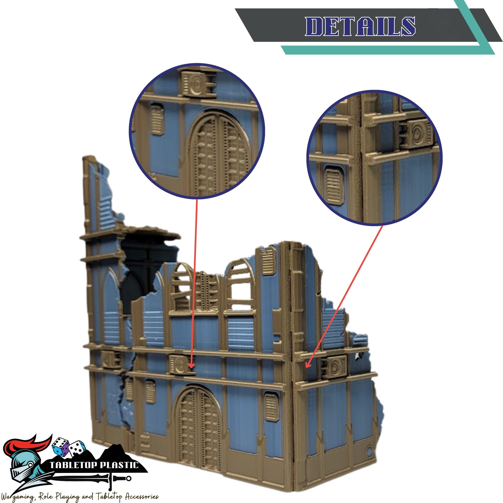 Foldable Gothic Ruins Terrain Set: Grimdark Tournament Ready