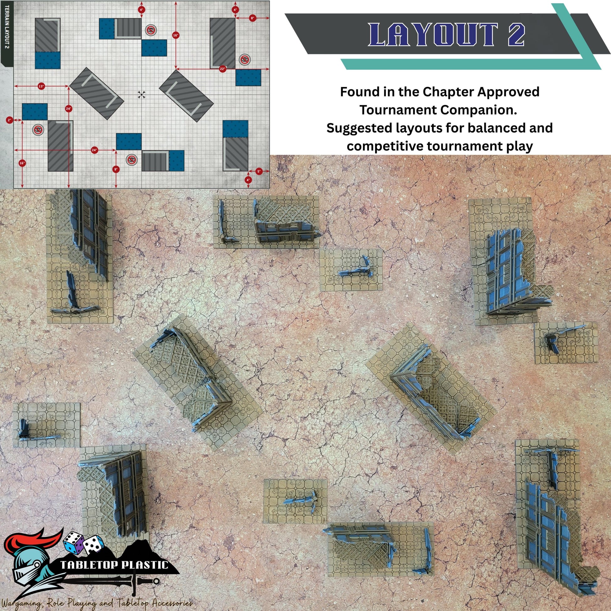 Foldable Gothic Ruins Terrain Set: Grimdark Tournament Ready