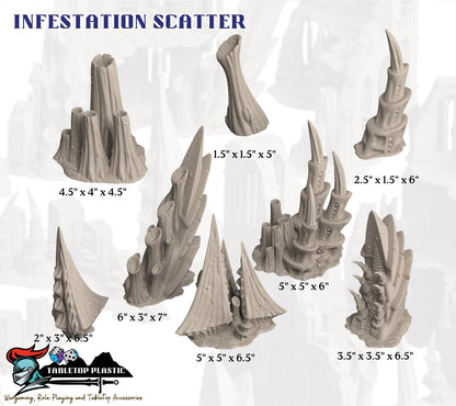 Alien Infested Ruins Terrain, 28-32mm Sci-Fi Table Scenery