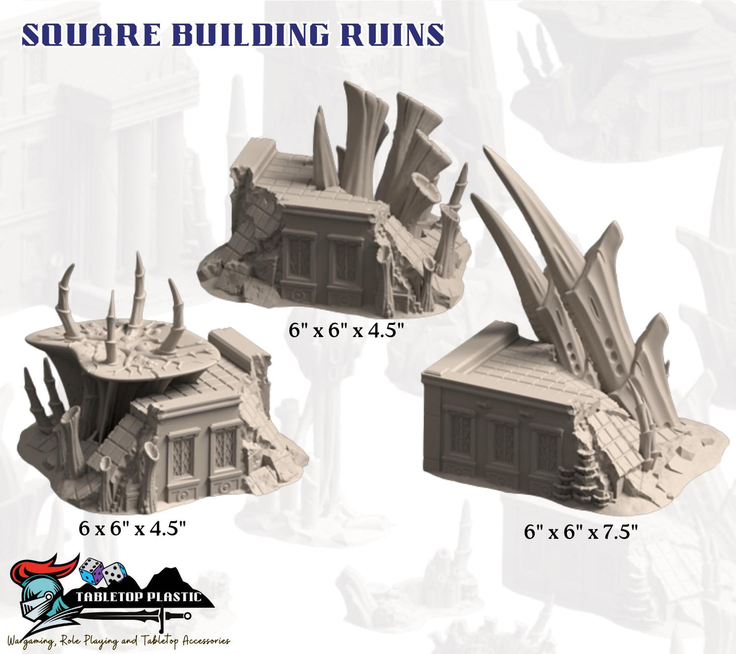 Alien Infested Ruins Terrain, 28-32mm Sci-Fi Table Scenery