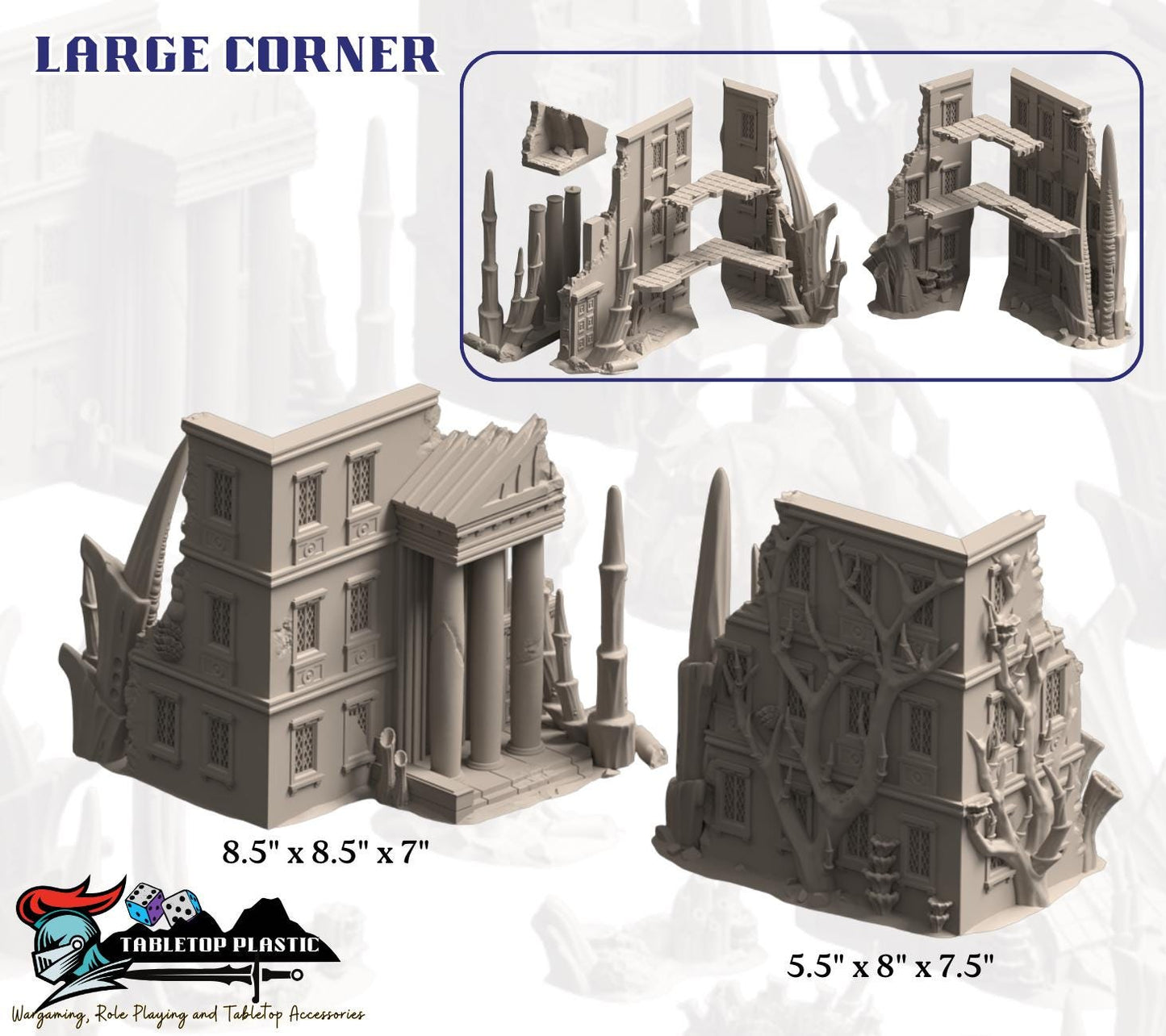 Alien Infested Ruins Terrain, 28-32mm Sci-Fi Table Scenery