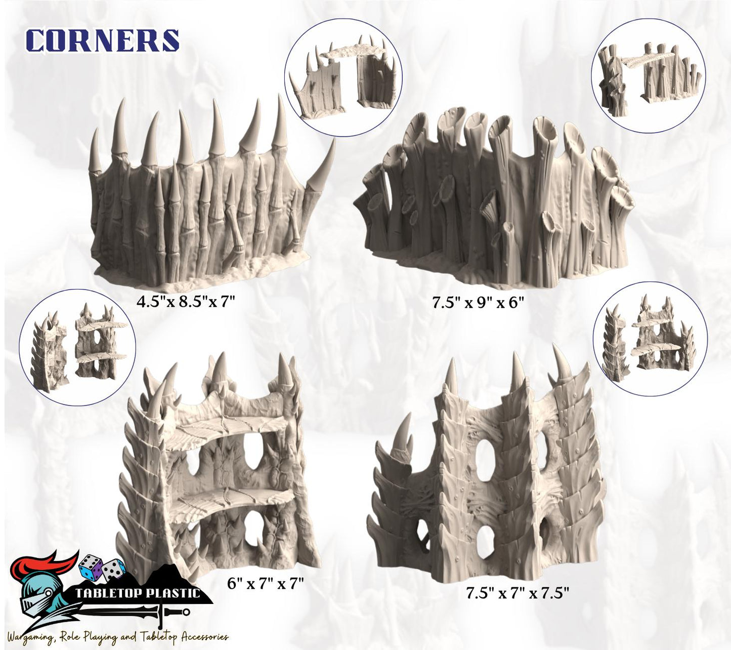 Alien Hive Terrain, Sci-Fi Spires and Platforms, 28-32mm Wargaming Scenery