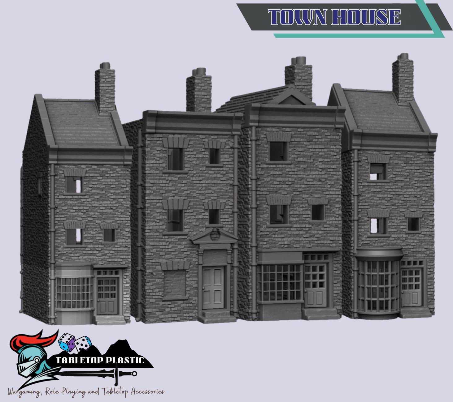 Victorian Townhouse Terrain Set | 7 Three-Story Shops & Residences for Malifaux/Steampunk Tables