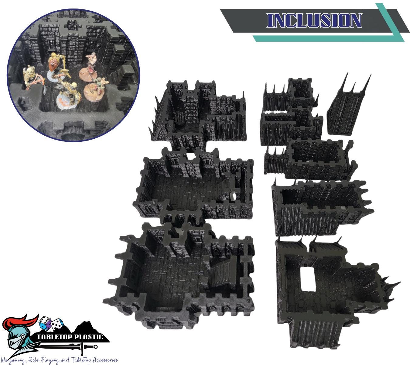Gothic Manor Terrain Tower – 28mm Fantasy Modular Ruin with Playable Interiors