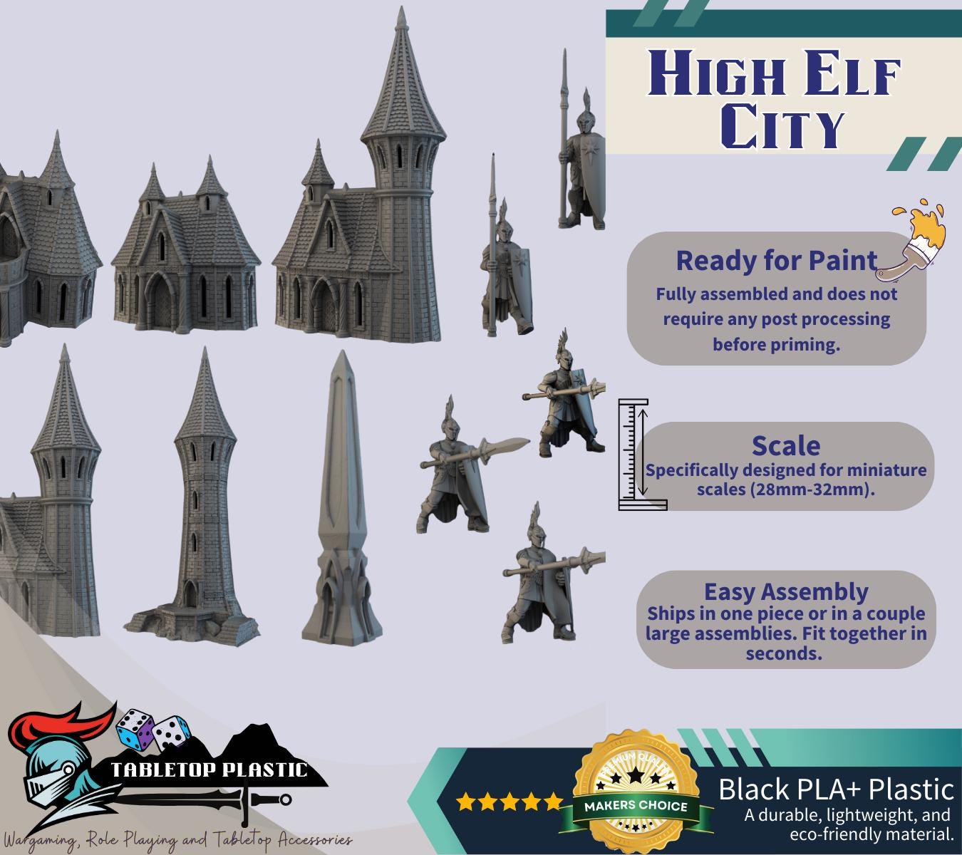 Silverhaven Elven Town Center | High Elf Houses, Tower & Obelisk