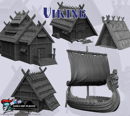 Viking Village Terrain Set | 28mm Medieval Wargaming Scenery