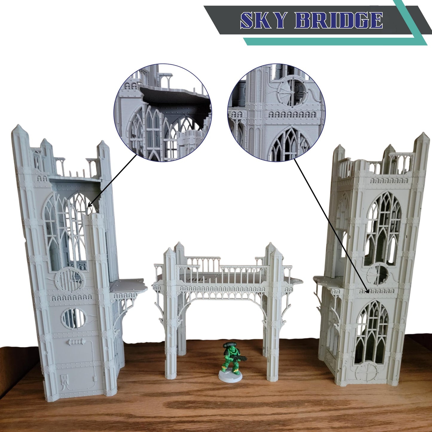 Gothic Sky Bridge: 28mm Sci-Fi Wargaming Terrain