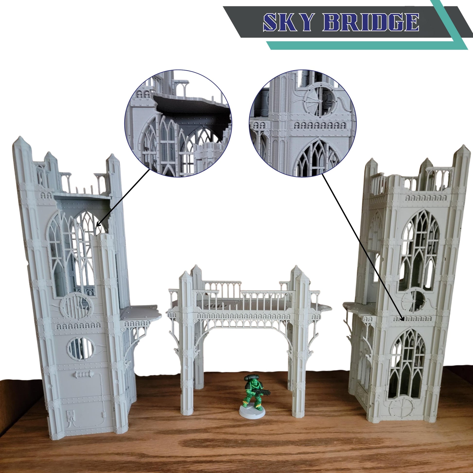 Gothic Sky Bridge: 28mm Sci-Fi Wargaming Terrain