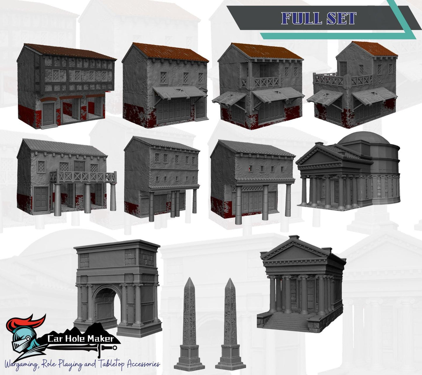 Aeterna Roman City Terrain: Modular Wargaming RPG Scenery for DnD