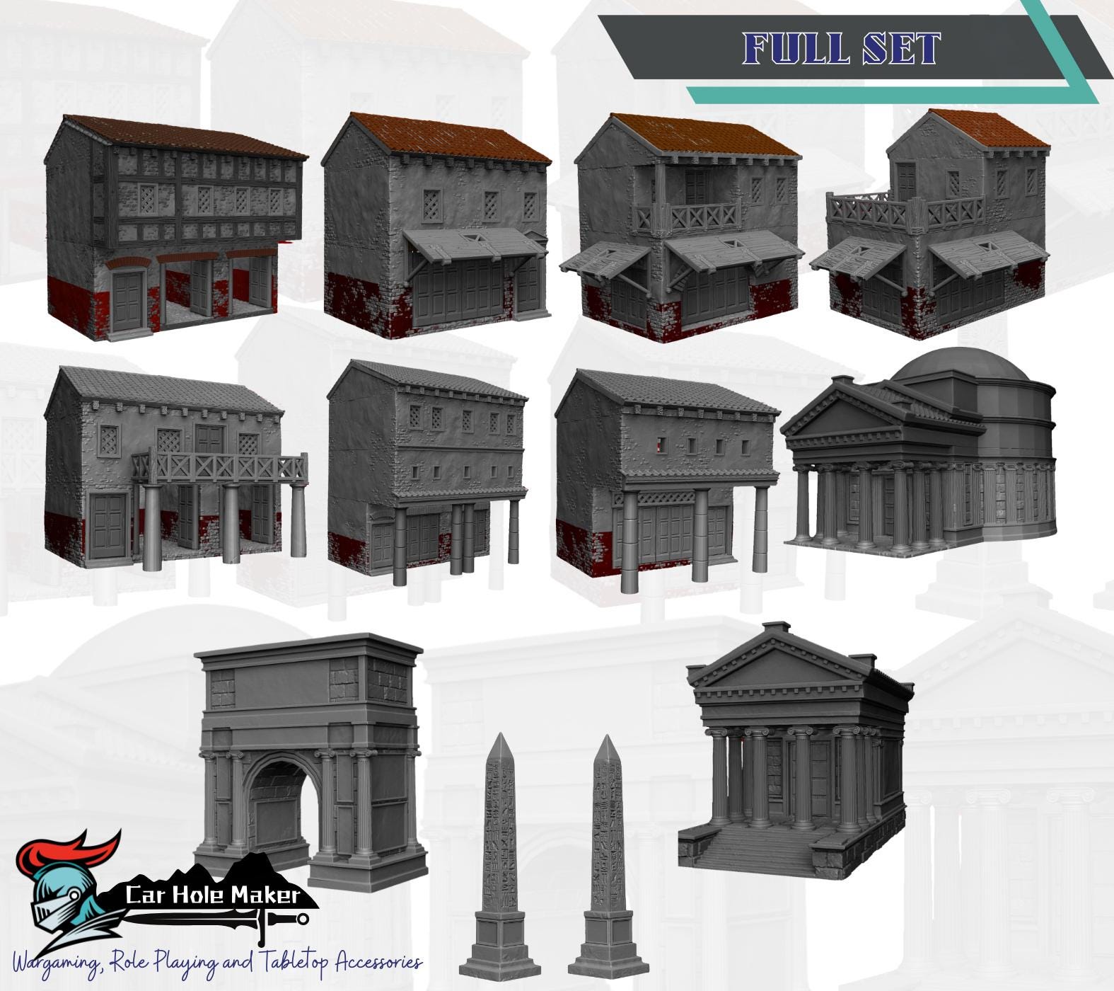 Aeterna Roman City Terrain: Modular Wargaming RPG Scenery for DnD