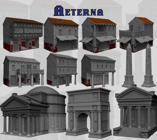 Aeterna Roman City Terrain: Modular Wargaming RPG Scenery for DnD