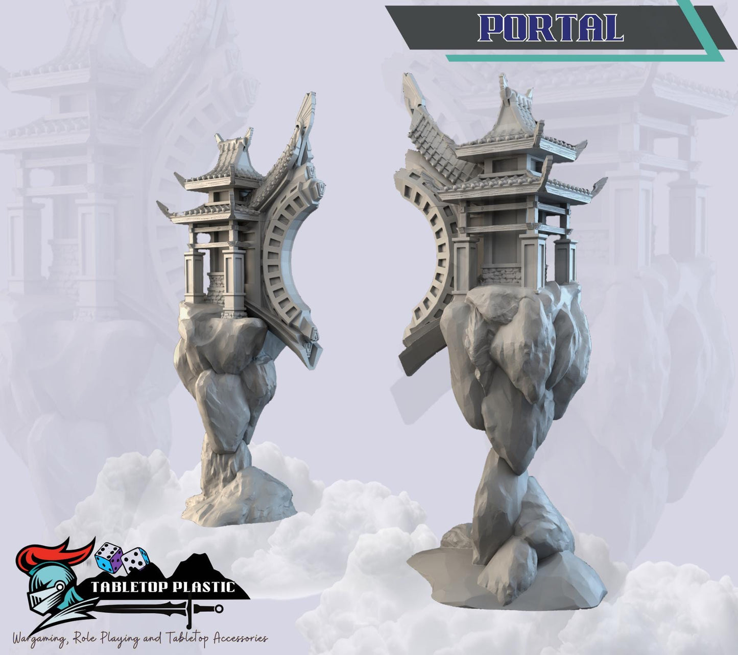 Eastern Floating Temple Terrain – Huaxia Sky Scenery Set | Shrine, Portal, Watchtower, Way Station & Rocks