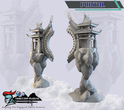 Eastern Floating Temple Terrain – Huaxia Sky Scenery Set | Shrine, Portal, Watchtower, Way Station & Rocks