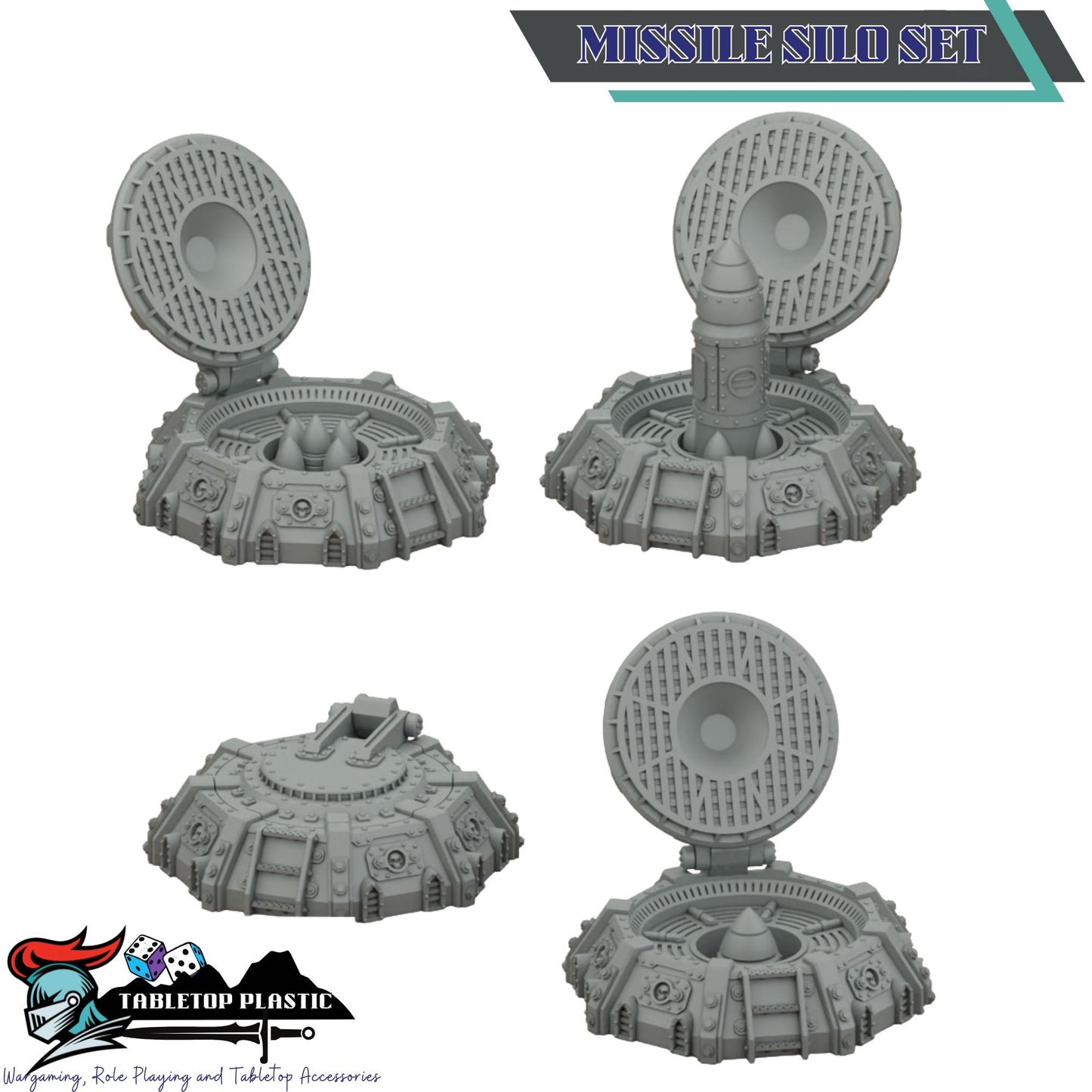 Sci-Fi Fortress Terrain, Modular Trenches & Walls, Bunkers/Turrets, Landing Pad — Gothic Sector Fortress (28–32mm)
