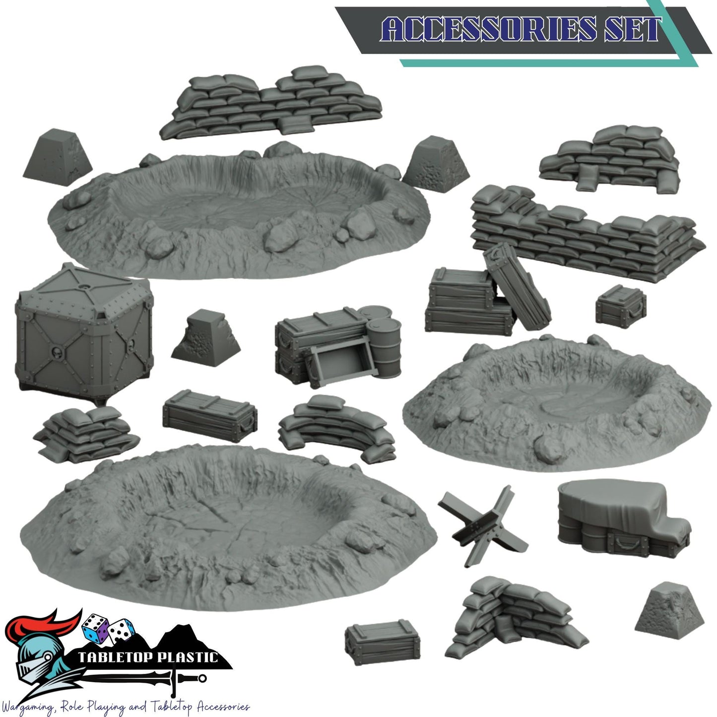 Sci-Fi Fortress Terrain, Modular Trenches & Walls, Bunkers/Turrets, Landing Pad — Gothic Sector Fortress (28–32mm)