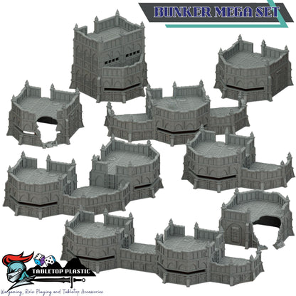 Sci-Fi Fortress Terrain, Modular Trenches & Walls, Bunkers/Turrets, Landing Pad — Gothic Sector Fortress (28–32mm)