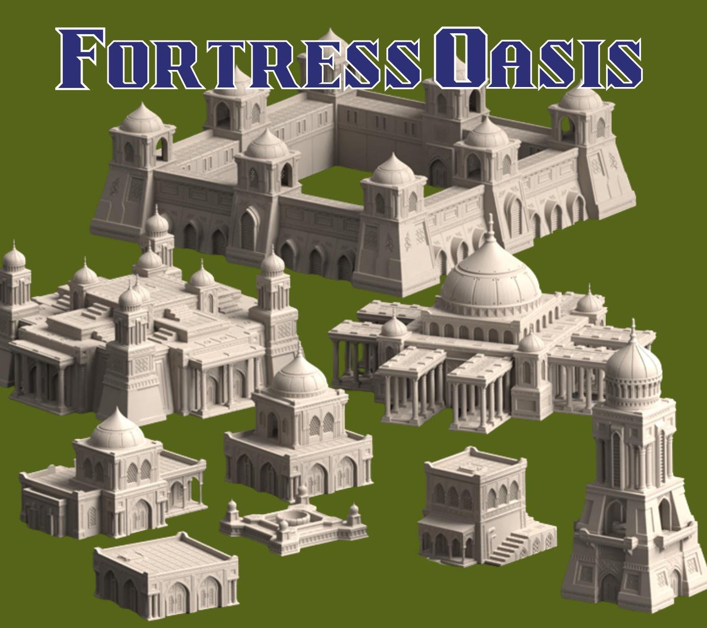 Epic Scale 15mm Desert Fortress City Terrain — Palaces, Walls & Hab Blocks Tabletop Scenery