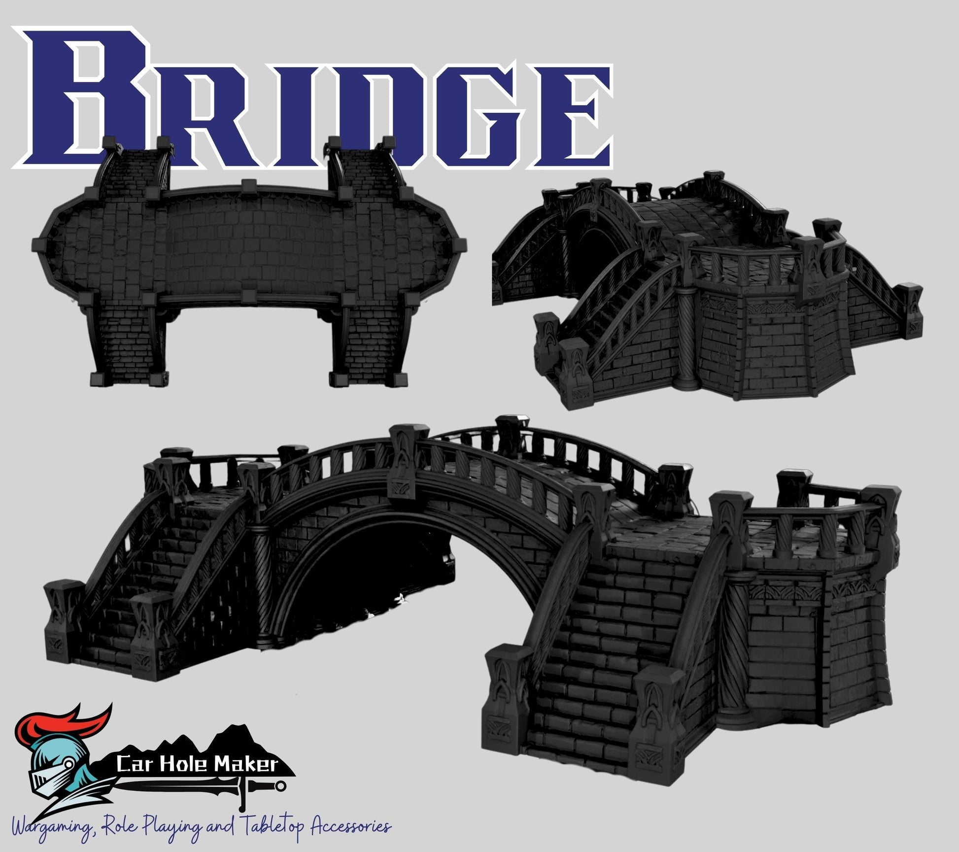 Fantasy Terrain Silver Haven – Modular Castle Walls, Gothic Bridge, House & Pavillion for Tabletop RPG and Wargaming Dioramas