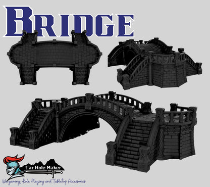 Fantasy Terrain Silver Haven – Modular Castle Walls, Gothic Bridge, House & Pavillion for Tabletop RPG and Wargaming Dioramas