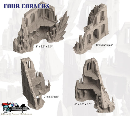 Alien Infested Ruins Terrain, 28-32mm Sci-Fi Table Scenery