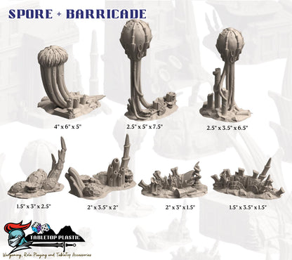 Alien Hive Terrain, Sci-Fi Spires and Platforms, 28-32mm Wargaming Scenery