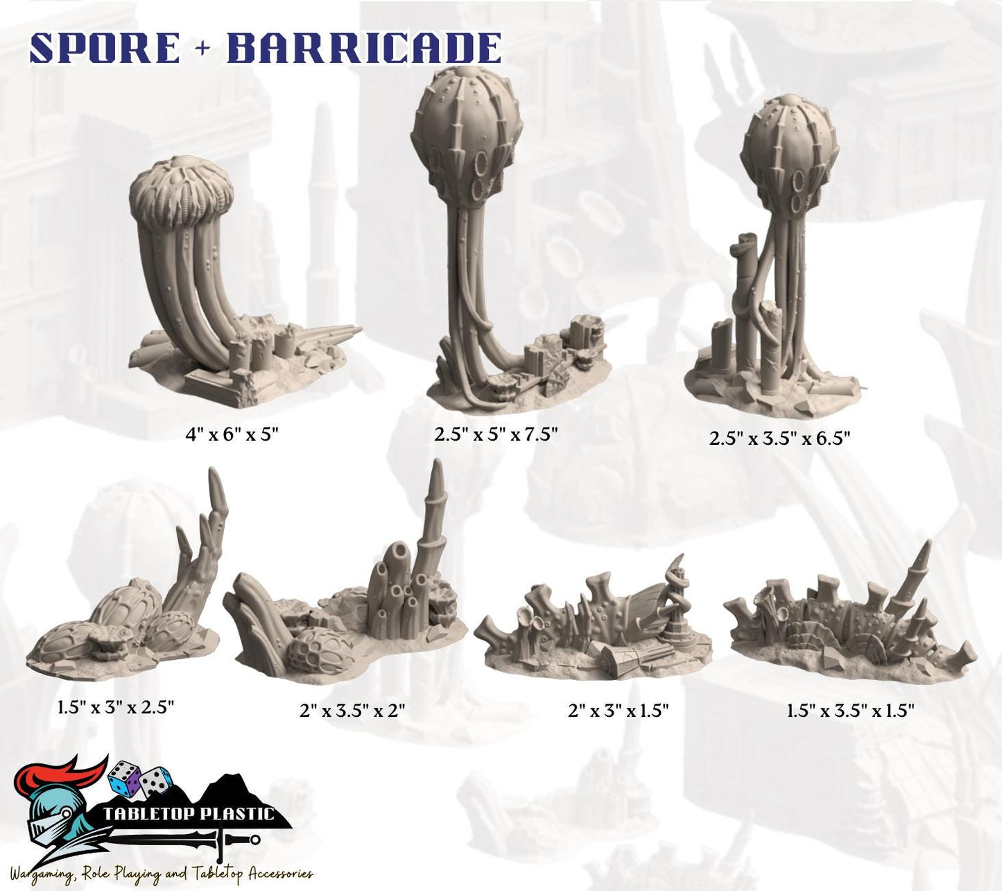 Alien Infested Ruins Terrain, 28-32mm Sci-Fi Table Scenery