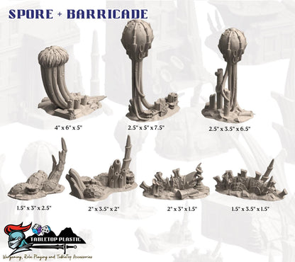 Alien Infested Ruins Terrain, 28-32mm Sci-Fi Table Scenery