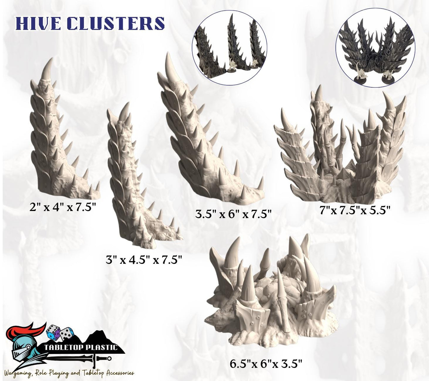 Evolved Alien Infestation Terrain, 28-32mm Sci-Fi Corner Ruins, Nests & Spores