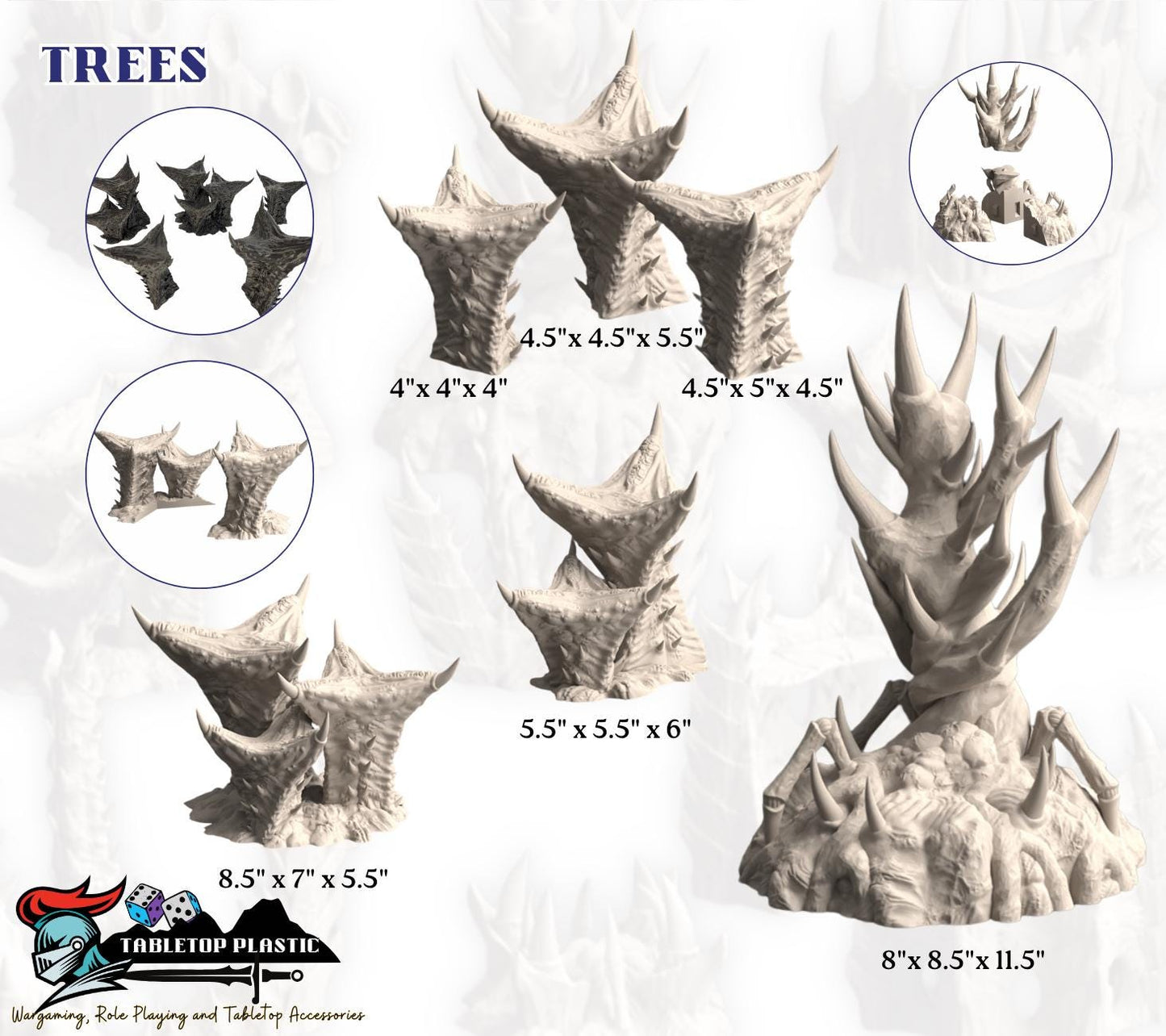 Alien Infested Ruins Terrain, 28-32mm Sci-Fi Table Scenery