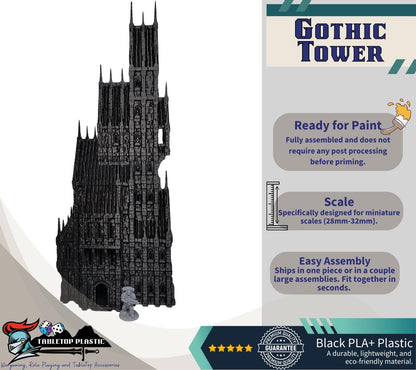 Gothic Manor Terrain Tower – 28mm Fantasy Modular Ruin with Playable Interiors