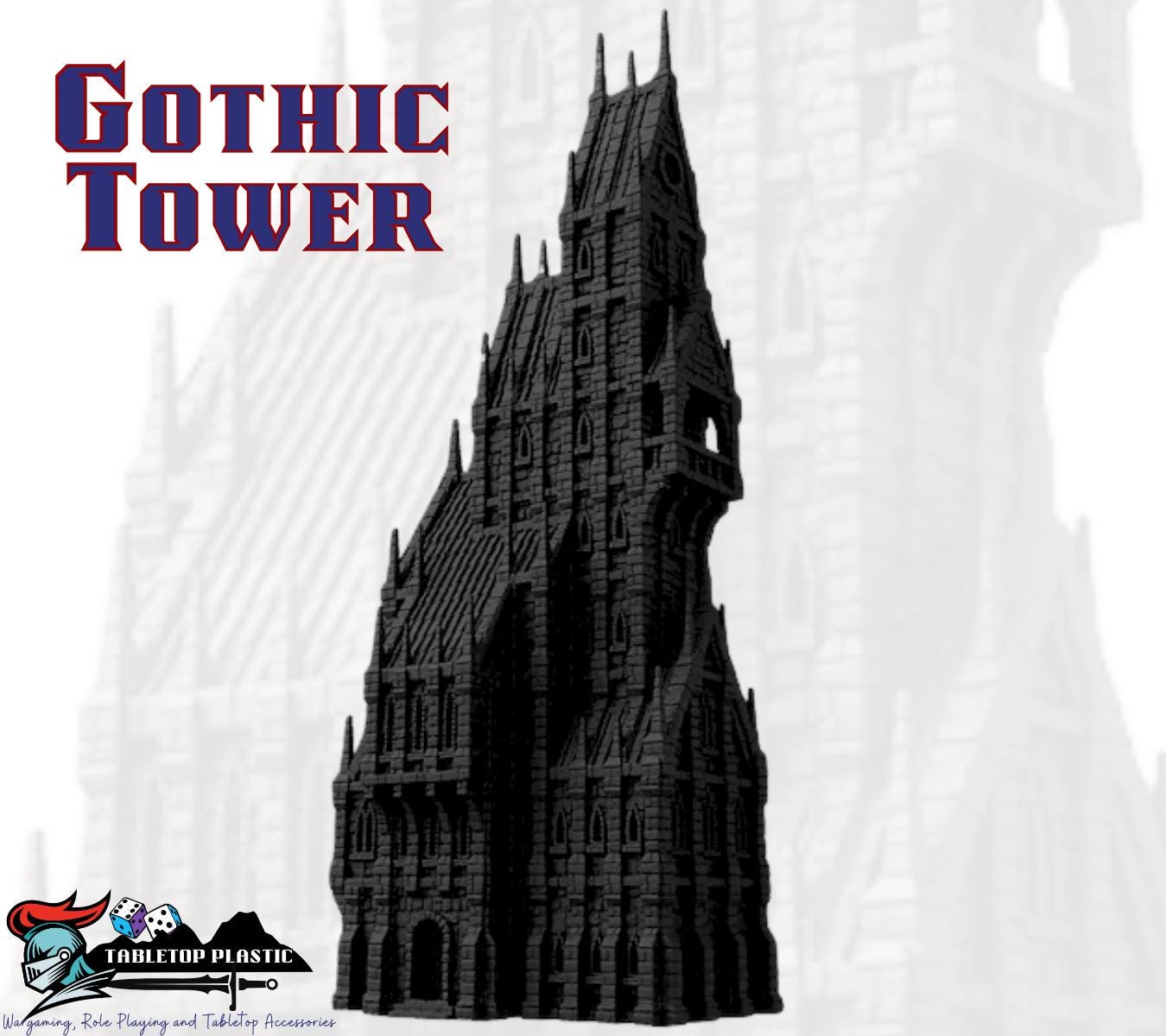 Gothic Manor Terrain Tower – 28mm Fantasy Modular Ruin with Playable Interiors