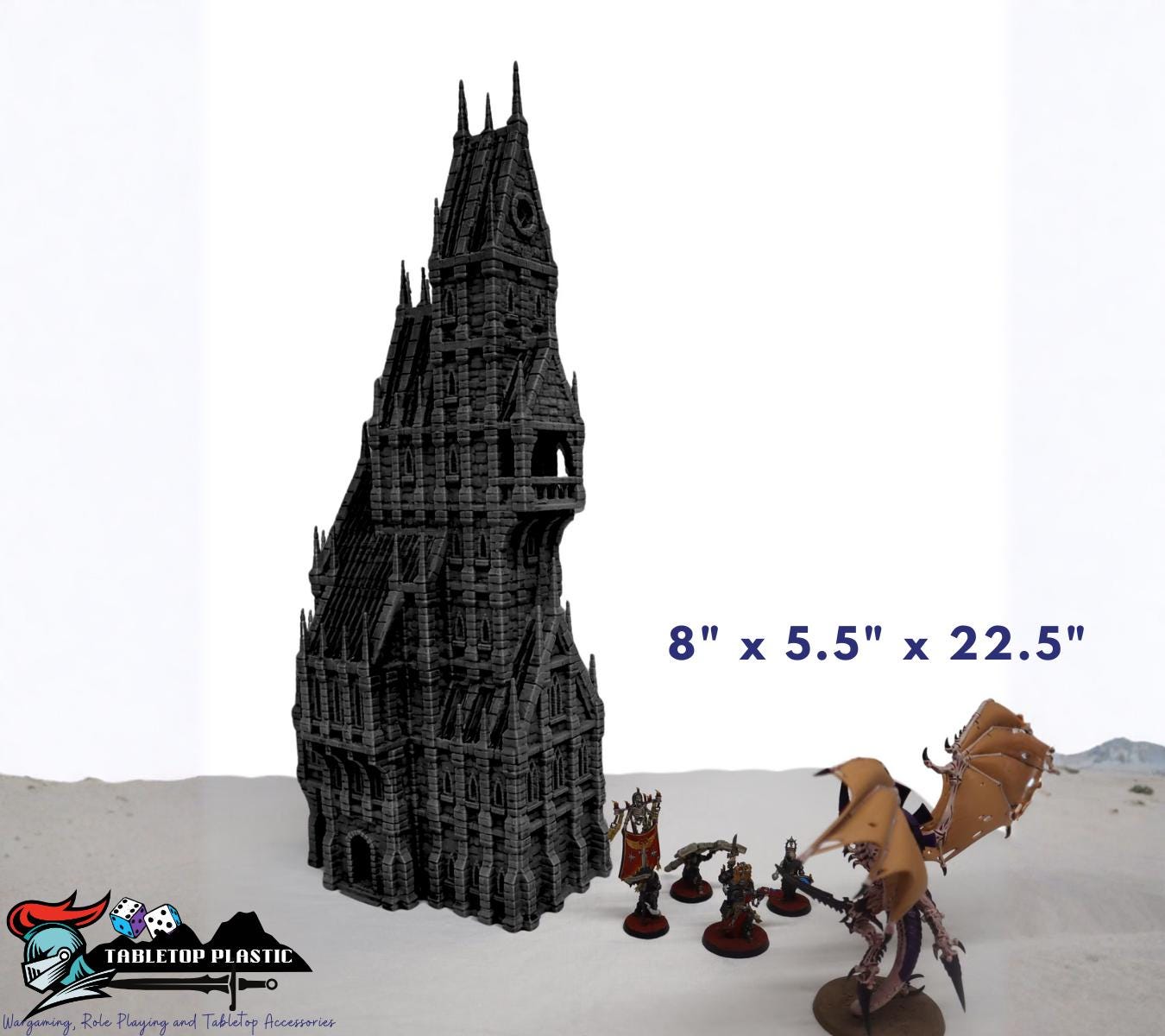Gothic Manor Terrain Tower – 28mm Fantasy Modular Ruin with Playable Interiors