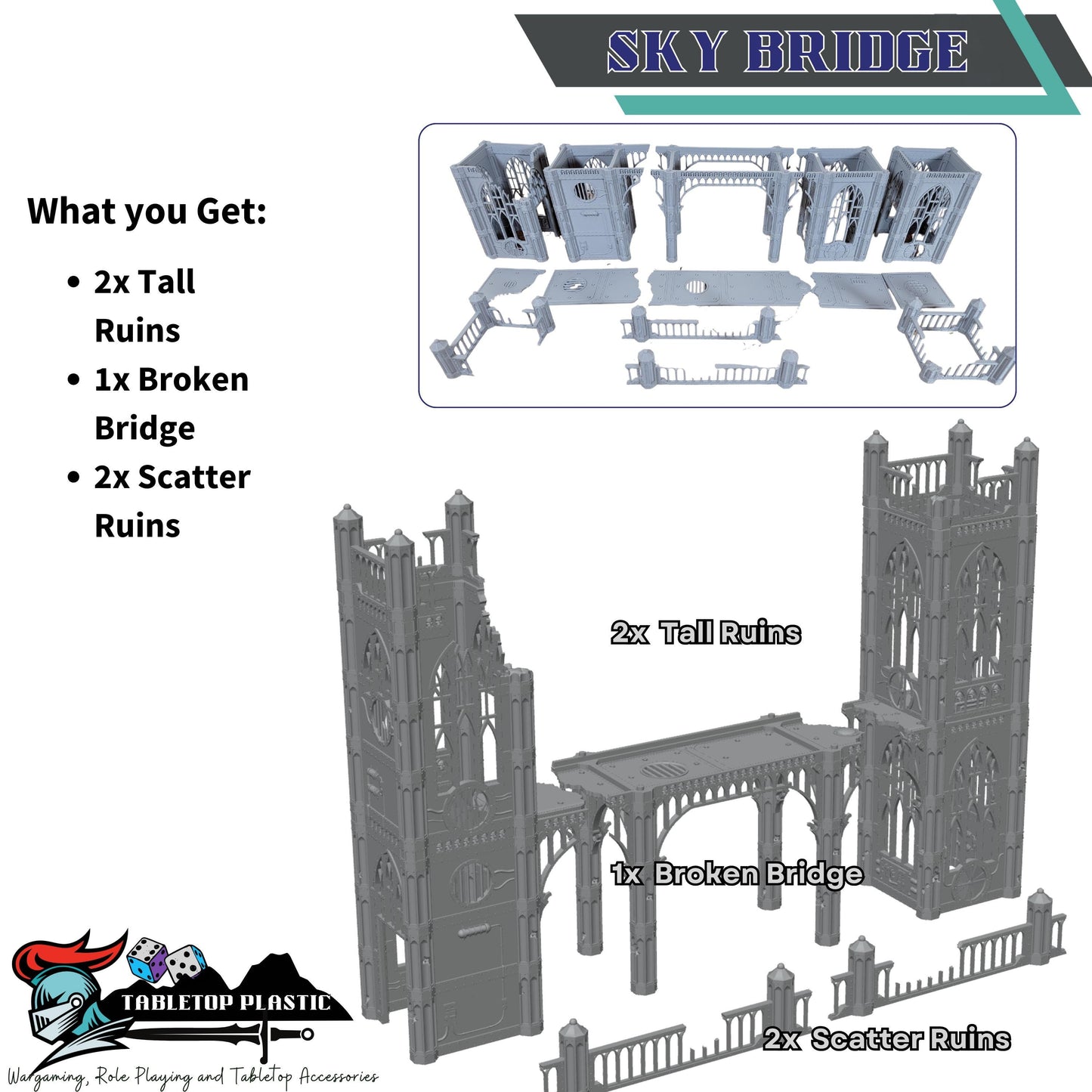 Gothic Sky Bridge: 28mm Sci-Fi Wargaming Terrain