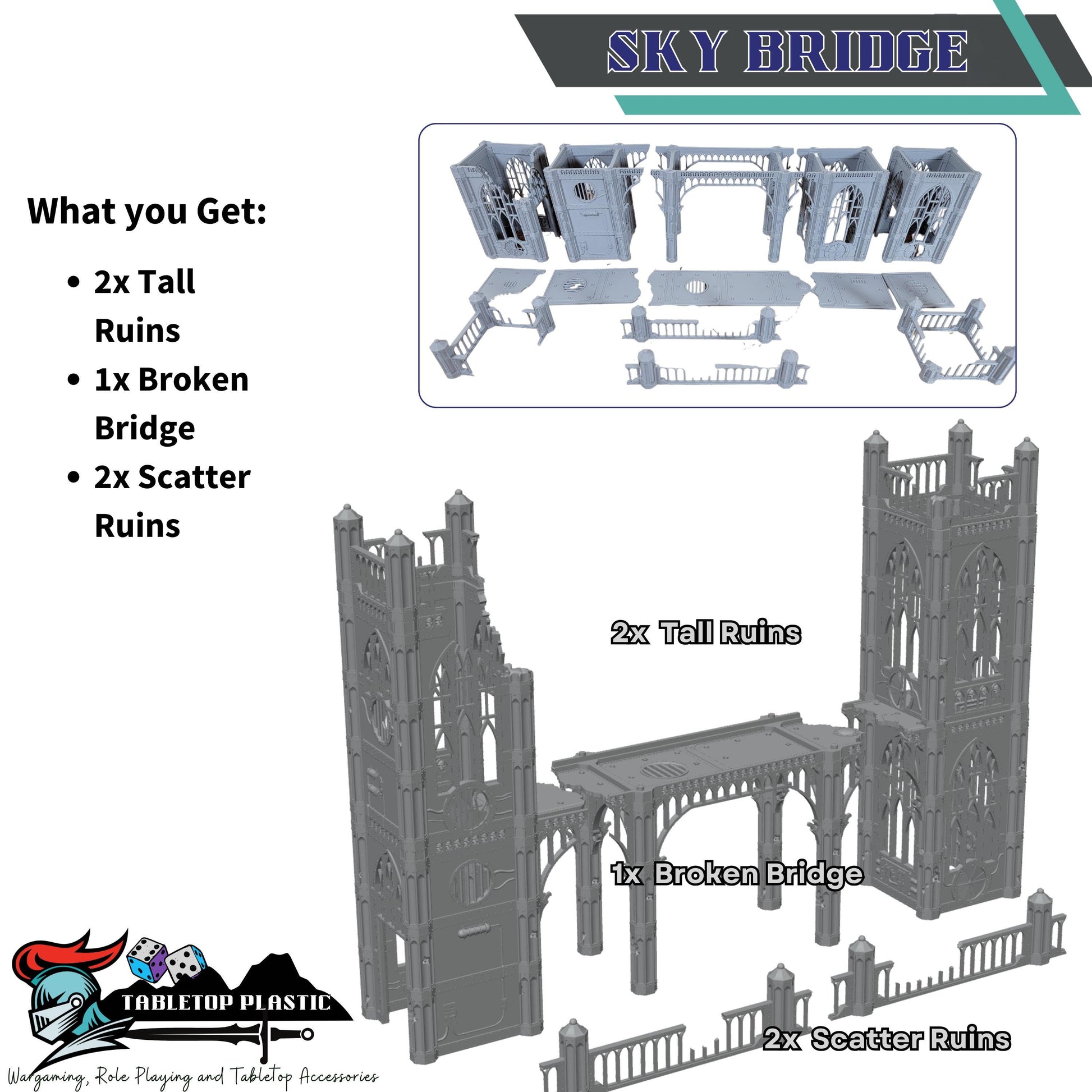 Gothic Sky Bridge: 28mm Sci-Fi Wargaming Terrain
