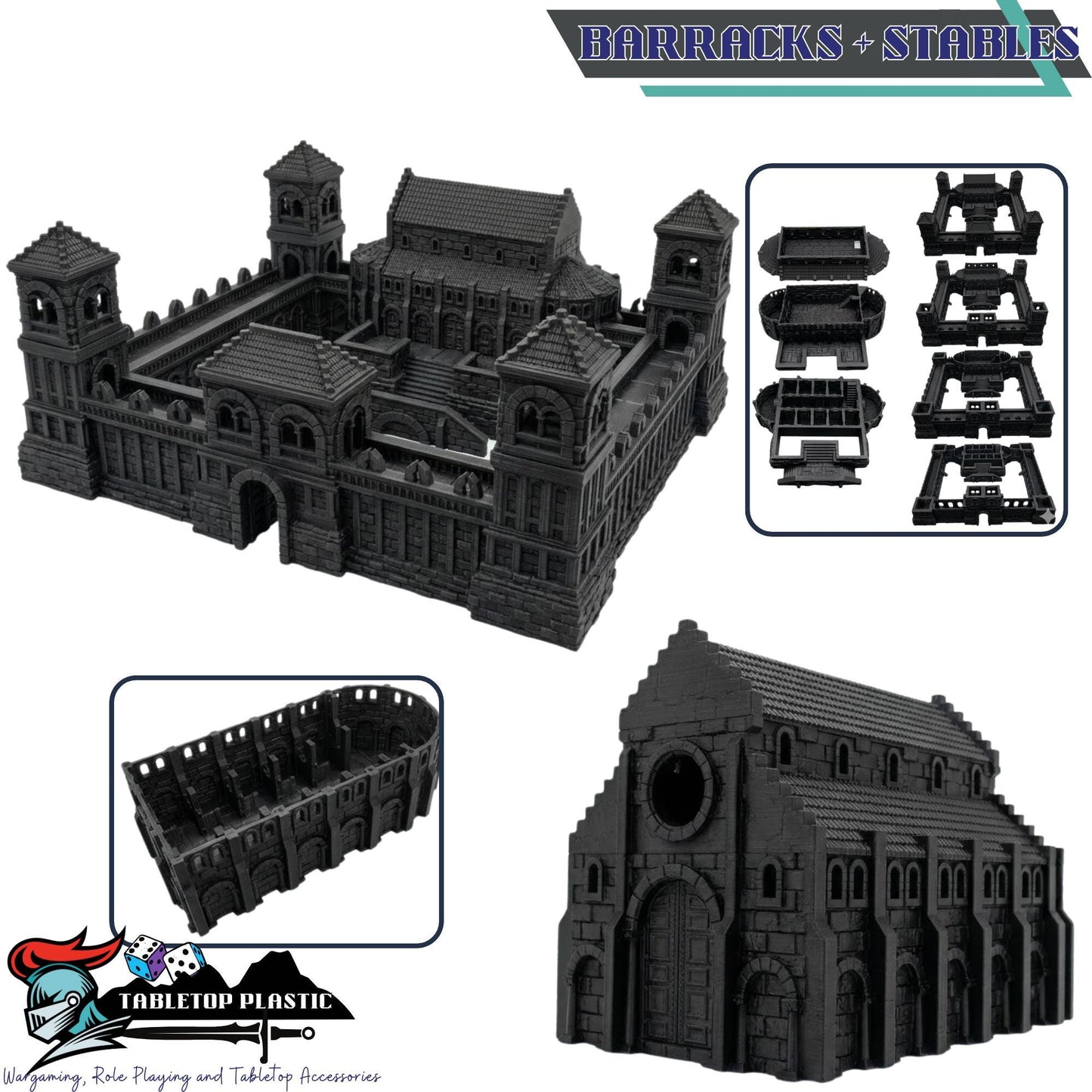 Gondor-Inspired White City Terrain, Citadel and Outer Walls, Bridges & Ruins, 28–32mm | Arkenfell (MESBG Style)