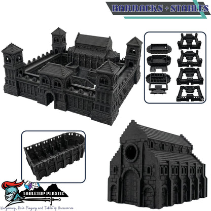 Gondor-Inspired White City Terrain, Citadel and Outer Walls, Bridges & Ruins, 28–32mm | Arkenfell (MESBG Style)