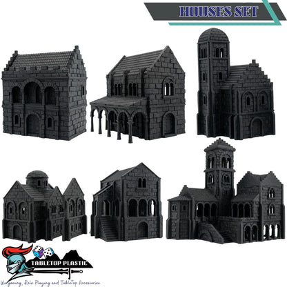 Gondor-Inspired White City Terrain, Citadel and Outer Walls, Bridges & Ruins, 28–32mm | Arkenfell (MESBG Style)
