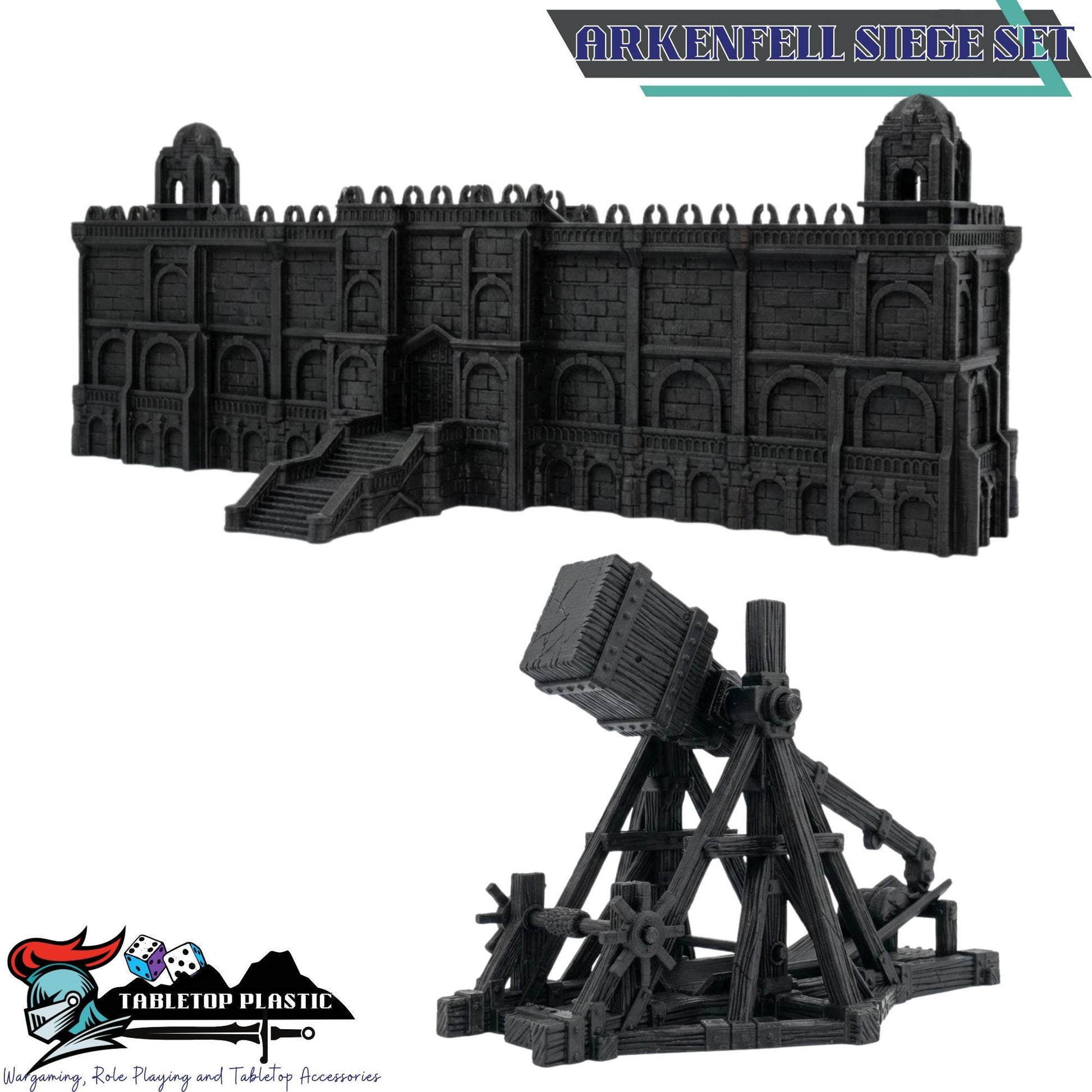 Gondor-Inspired White City Terrain, Citadel and Outer Walls, Bridges & Ruins, 28–32mm | Arkenfell (MESBG Style)