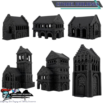 Gondor-Inspired White City Terrain, Citadel and Outer Walls, Bridges & Ruins, 28–32mm | Arkenfell (MESBG Style)