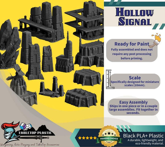 10mm Sci-Fi Wargaming Terrain Set: Vharaq Null Buildings for Grimdark