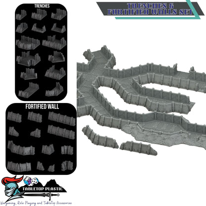 Sci-Fi Fortress Terrain, Modular Trenches & Walls, Bunkers/Turrets, Landing Pad — Gothic Sector Fortress (28–32mm)